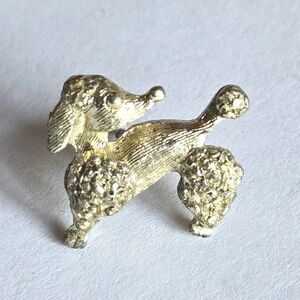 Vintage poodle pin by Nemo gold tone dog French poodle lapel tiny puppy